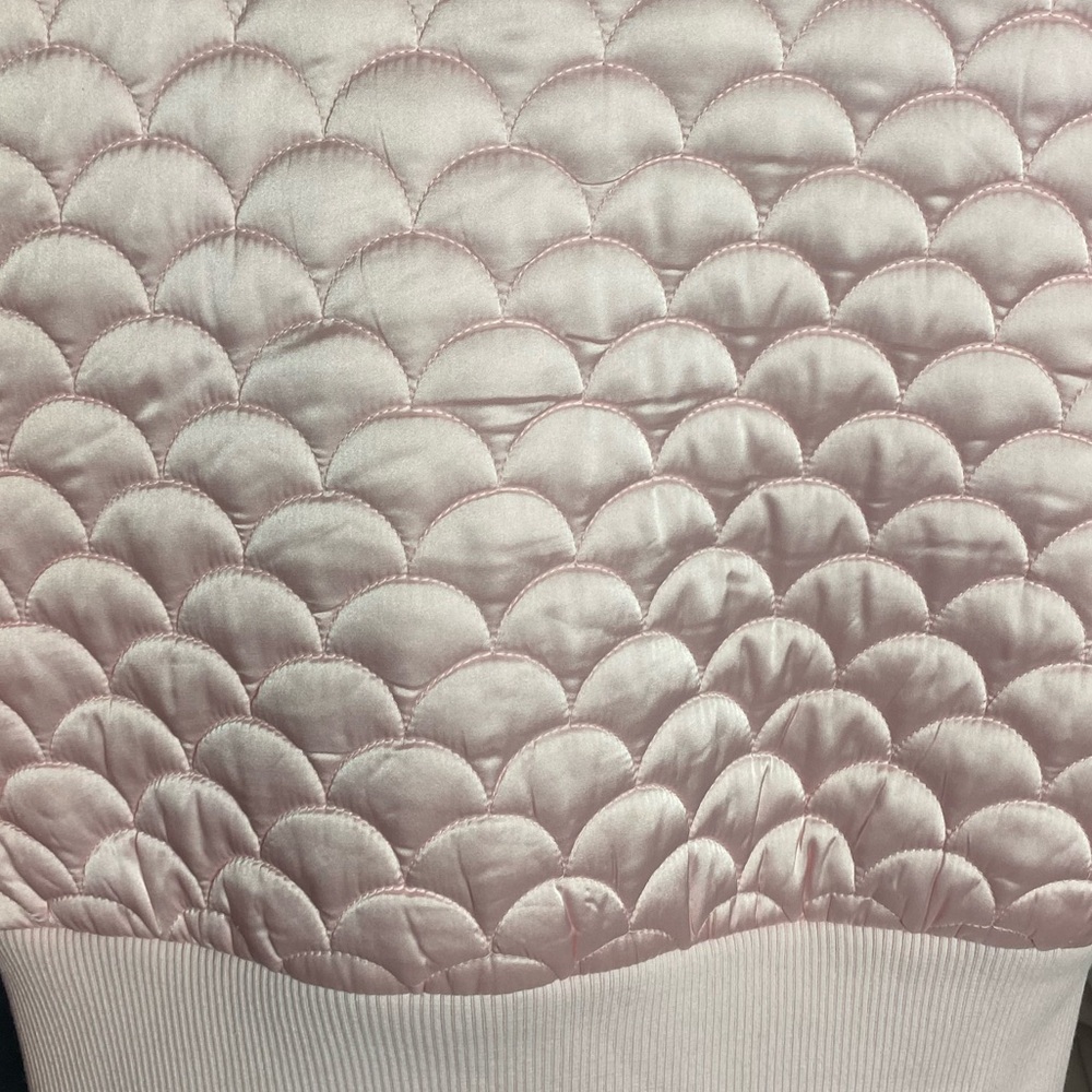 O’DOLLY DEAREST The Polly Jacket Pink Scallop Quilted Bomber 
Size S - NWOT - Picture 7 of 13